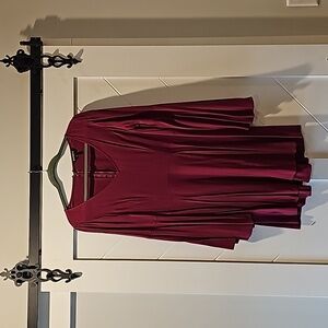 EXPRESS Wine red fit and flare dress